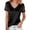 #001#-Black, variant on Womens Silk Satin Blouses Dressy Mesh Hot Diamond Short Sleeve Shirt V Neck Blouses Summer Business Satin Silk Tops Black M