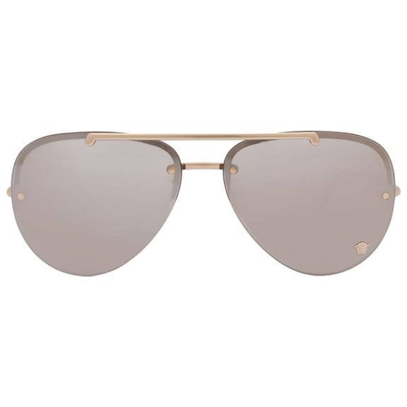 VERSACE VE2231 12526G Pale Gold Lt Grey Mirror Silver 60 mm Women's Sunglasses