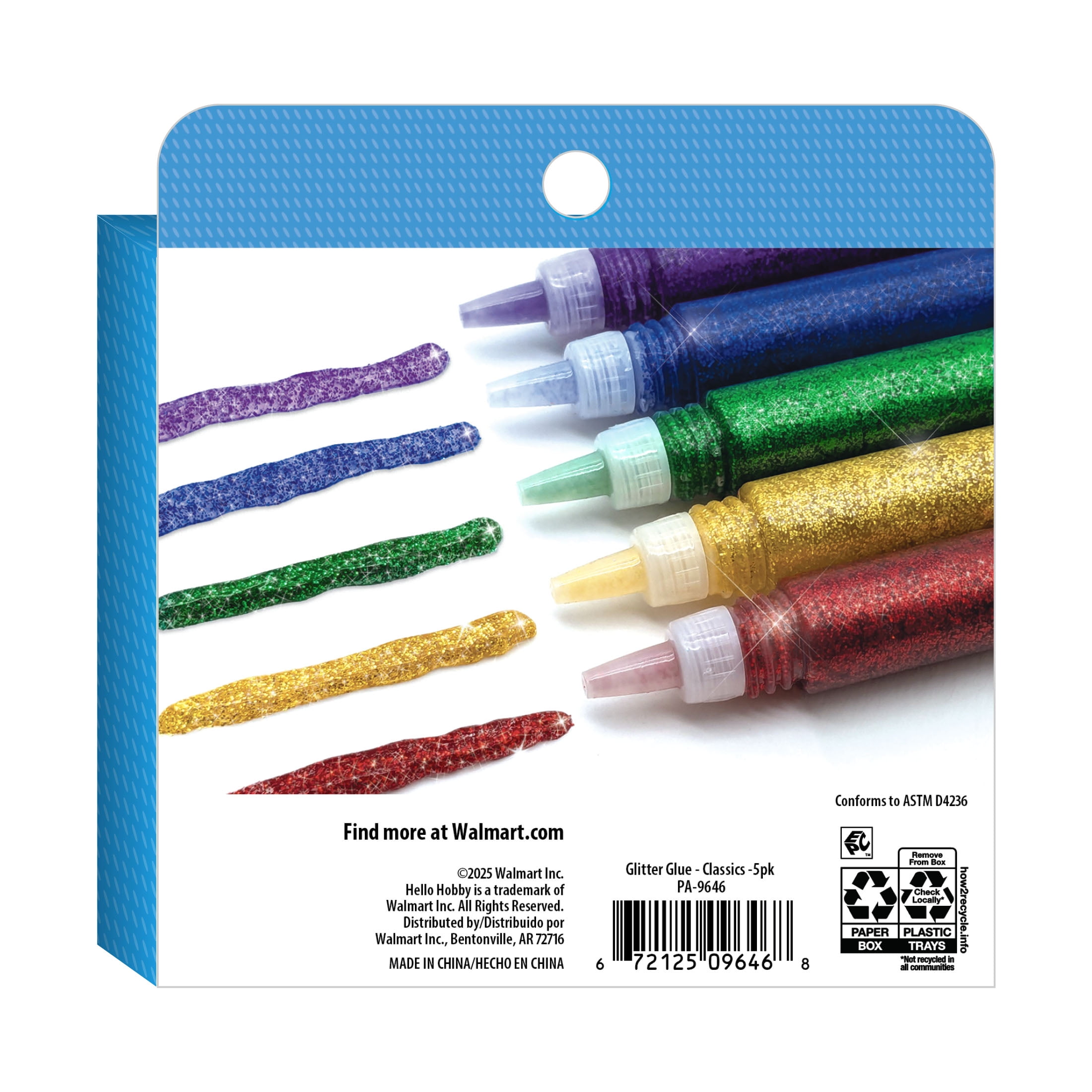 Hello Hobby Classic Glitter Glue Pens, Glitter Glue for Crafts, , 5 Pack