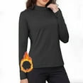 thumbnail image 2 of Vinsonshop Womens Turtleneck Shirts Long Sleeve Fitted Thermal Mock Neck Soft Base Layer Tops Underwear Stretchy Fit Soft Undershirts Fashion Winter Clothes Black L, 2 of 7