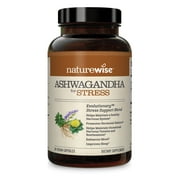NatureWise Ashwagandha for Stress | Calming KSM-66 Herbal Supplement Extract + GABA, L-Theanine, Rhodiola Rosea | 60 Veggie Capsules