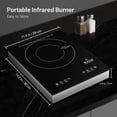 thumbnail image 3 of Duxtop 1600W Single Burner Electric Cooktop, Hot Plate for Cooking, Electric Stove with Sensor Touch Control, Portable Infrared Burner with Timer and, 3 of 7