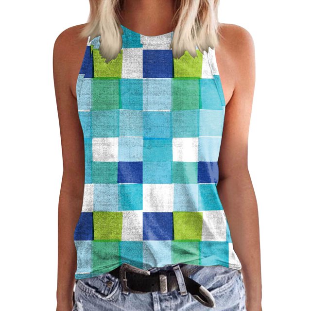 Cathalem T-Shirts Décontractés à Manches Courtes pour Femmes, Col Rond en Coton, Bleu Clair TG