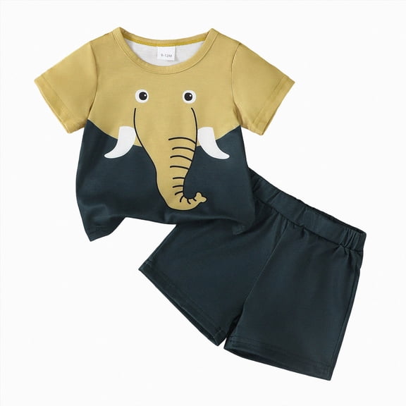 KPOPLK Toddler Baby Boy Clothes 3 6 9 12 18 Months 2 3T Summer Spring Shirt Shorts Sleeves Set Outfits 2 PCS(2-3 Years,Black)
