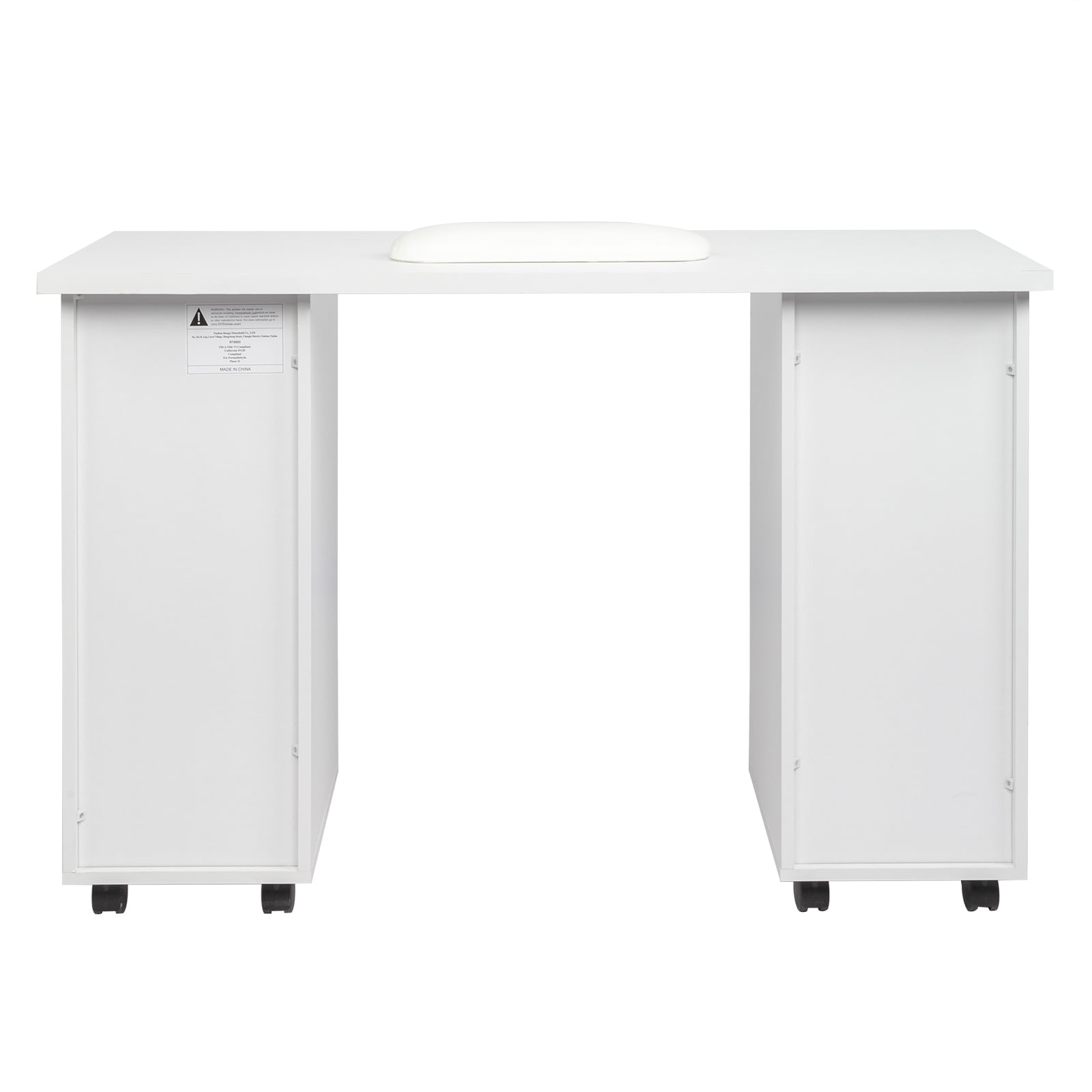 Manicure Nail Table with Drawer, White
