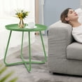 thumbnail image 6 of Fionafurn Round Side Table, Metal End Table, Small Patio Coffee Table for Porch Yard Balcony Garden, Green, 6 of 6