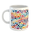 thumbnail image 2 of Ambesonne Leopard Print Ceramic Coffee Mug, Modern Colorful Spots, 11 oz, Multicolor, 2 of 4