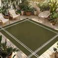 thumbnail image 2 of Outdoor Rug 3x5 ft Green Solid Color Outdoor Large Area Rug Non Slip Rubber Dark Olive Front Door Mat RV Rug Camping Carpet Patio Outdoor Rugs for Backyard Balcony Deck Porch Indoor, 2 of 9