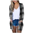 thumbnail image 2 of Puntoco, camiseta de manga larga a la moda para mujer, cárdigan de Navidad con frente abierto de otoño, prendas de vestir exteriores holgadas, blusa estampada, abrigo, tops con bolsillos Puntoco Puntoco-6481, 2 of 5