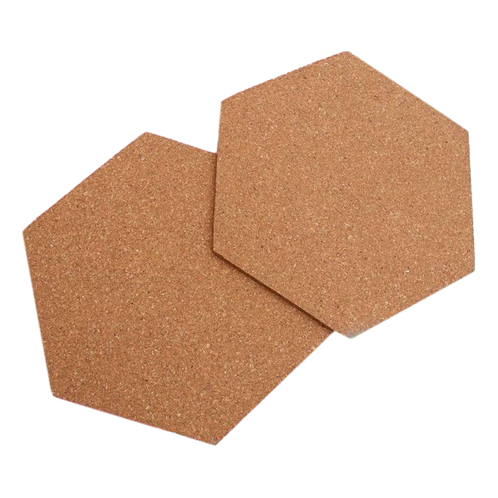Qomolangma 12 Pack Hexagon Cork Board 12" x 10.2"-1/2" Thick Wall Bulletin Boards Cork Tiles Self-Adhesive Corkboards with 100PCS Push Pins for Wall