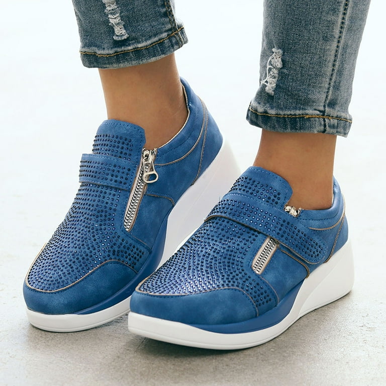 Hinvhai Women's Clearance Fashion Rhinestone Sneakers,Classic Arch