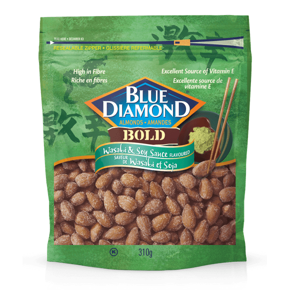 Blue Diamond Wasabi & Soy Sauce Almonds 310g, BD Wasabi & Soy Sauce Almonds 310g