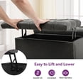 thumbnail image 3 of Dextrus 16.14'' H Coffee Table Square Storage Ottoman, Dark Gray Faux Leather, 3 of 6