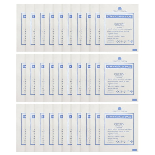 30 hisopos de gasa desechables de algodón absorbente para detener el sangrado, suministros para el hogar y exteriores, 5 x 4,8 x 0,2 cm
