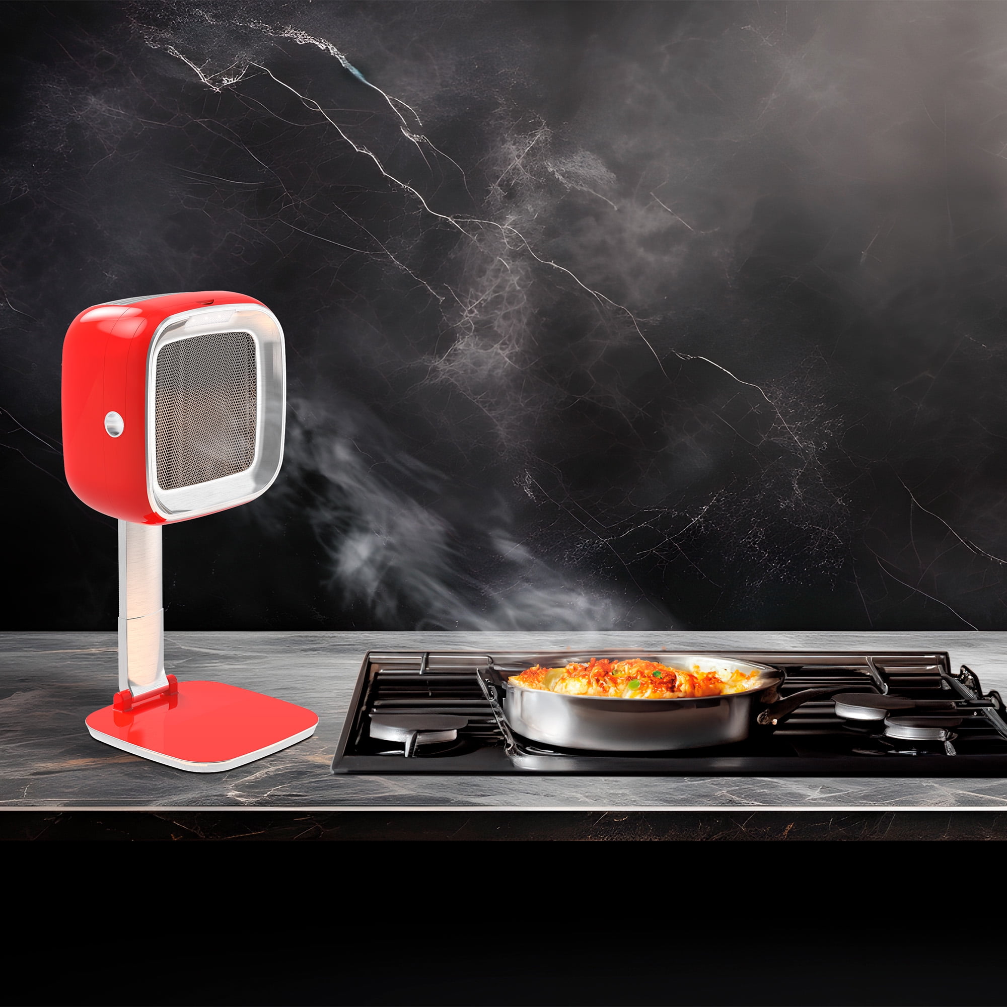 Voom AirVac Portable Range Hood 3-Speed Kitchen Exhaust Fan, LED Lights, Low Noise