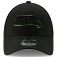 thumbnail image 2 of Men's New Era Black Seattle Seahawks Momentum 9FORTY Adjustable Snapback Hat, 2 of 5