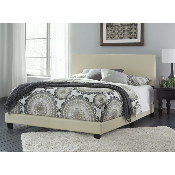 Model 750 Cr Queen Sized Pu Bed, Cream Faux Leather Bed