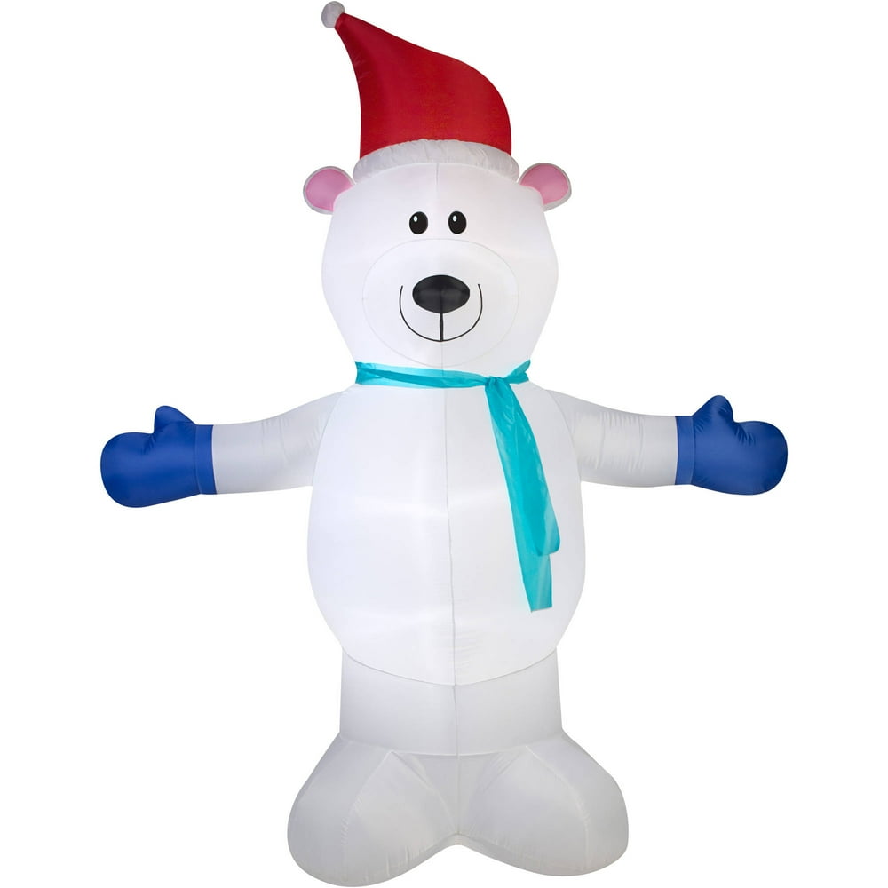 Gemmy Airblown Inflatables Christmas Inflatable Polar Bear with Scarf