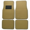 BDK Premium 4PC Set of Carpet Car Floor Mats with Vinyl Safety Heel Pad for Car, Truck, SUV, Coupe Sedan, Light Beige (MT-100-LB)