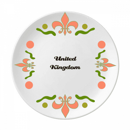 

British Indicate Text English Represent Flower Ceramics Plate Tableware Dinner Dish