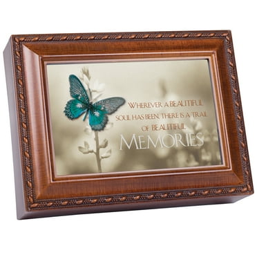 A Trail Of Beautiful Memories Woodgrain Keepsake Music Box Plays Edelweiss