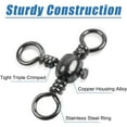thumbnail image 5 of 100pcs 3 Way Fishing Swivels Cross Line Barrel T-Turn Swivel Surf Fish Tackle, 5 of 10