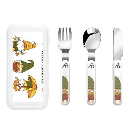 

Kdxio Hello Autumn Toddler Utensils Set - Kids Silverware Set Set Kids Utensils Set with Case for Preschooler Children