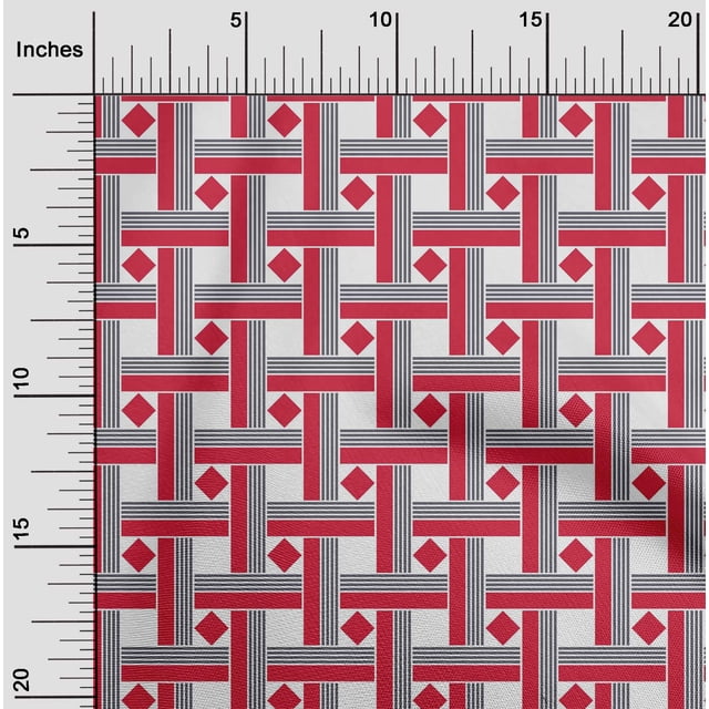 oneOone Silk Tabby Fabric Diamond & Basketweave Geometric Print Sewing Fabric BTY 42 Inch Wide