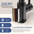 thumbnail image 6 of TVOFEK Matte Black Kitchen Faucet with Sprayer 3-Mode, Commercial Single Handle Stainless Steel Sink Faucets with Deck Plate for RV Bar Laundry Camper Farmhouse, 6 of 14