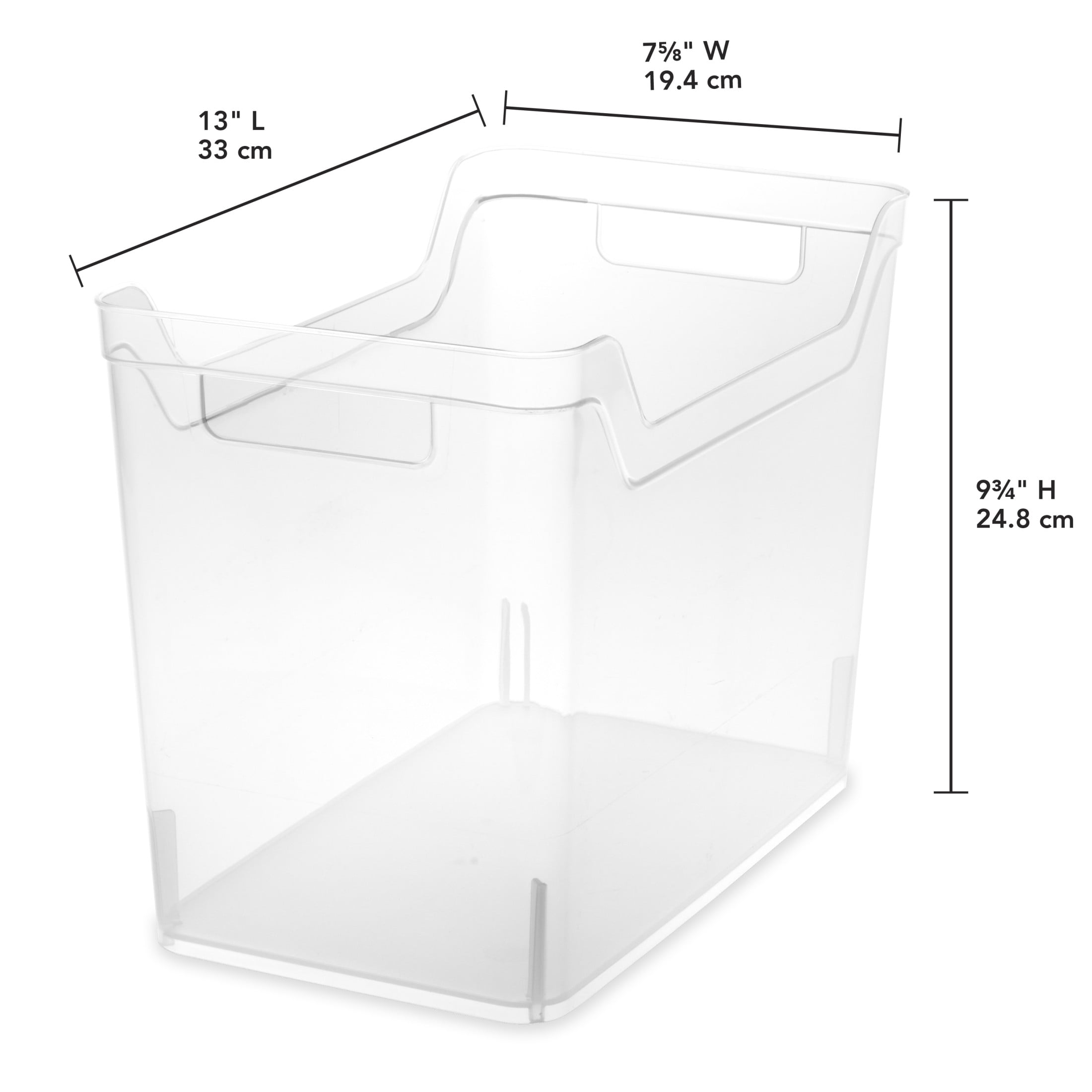 Sterilite Medium Shelf Bin, Clear Plastic Open Storage Containers, Multi-purpose Organizers, 6 Count