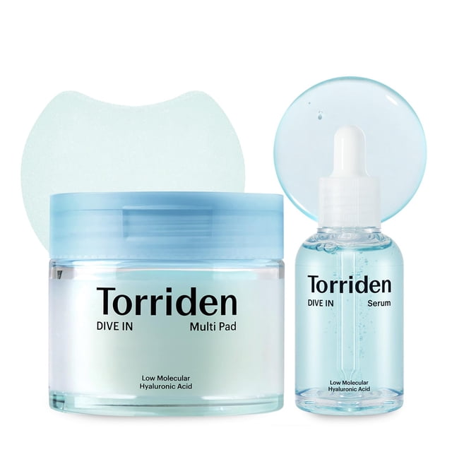 Sérum Torriden DIVE IN para el cuidado de la piel, 50 ml y almohadilla de tóner DIVE IN