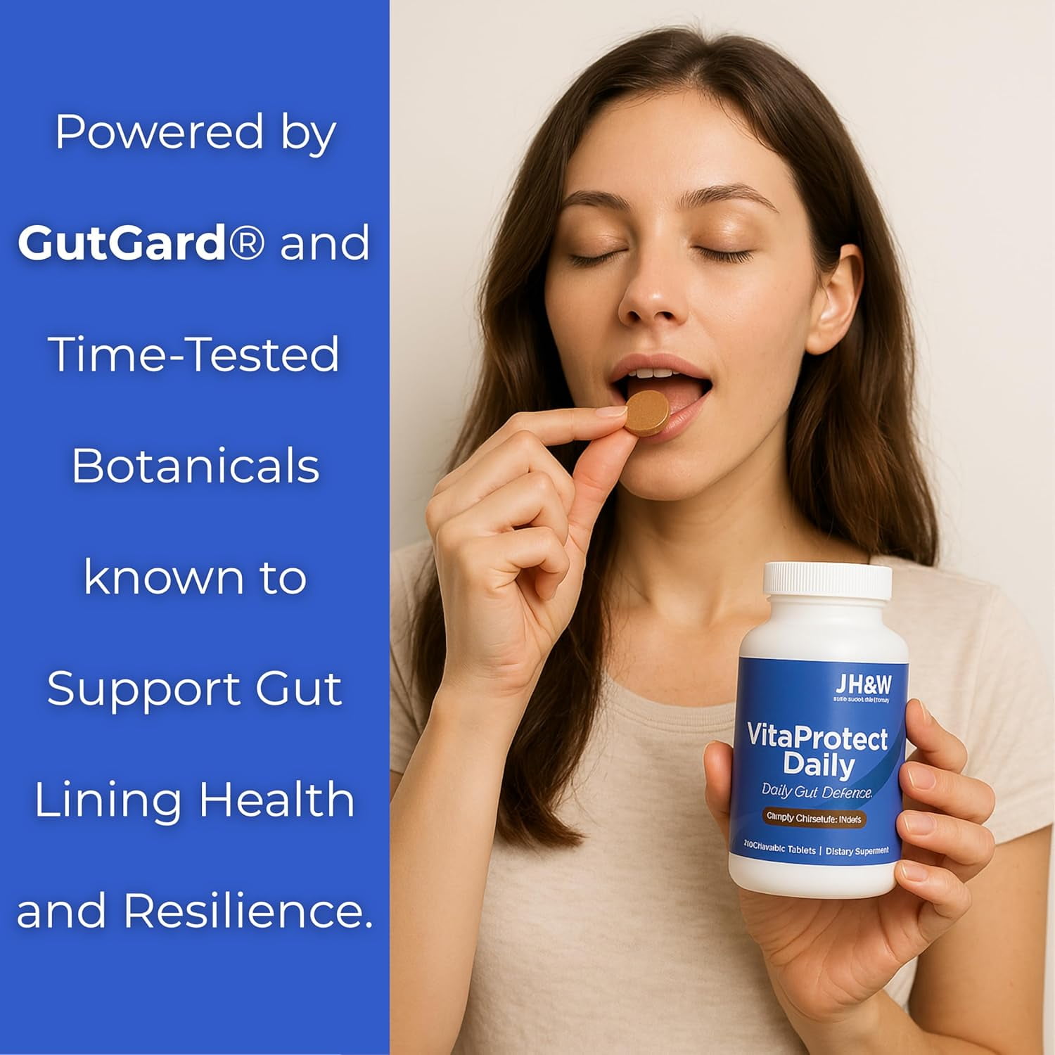Gut Health & Digestive Support Supplement – Chewable Wafers with GutGard® DGL, Slippery Elm & Marshmallow Root – Supports Gut Lining, Mucosal Integrity, Bloating & Heartburn Relief