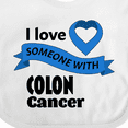 thumbnail image 4 of Inktastic I Love Someone with Colon Cancer blue heart ribbon Boys or Girls Baby Bib, 4 of 4