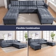 thumbnail image 3 of ZAFLY U/L Shaped Couch Set with Storage Ottoman, Modular Sectional Sofa for Living Room, Gray, 3 of 5