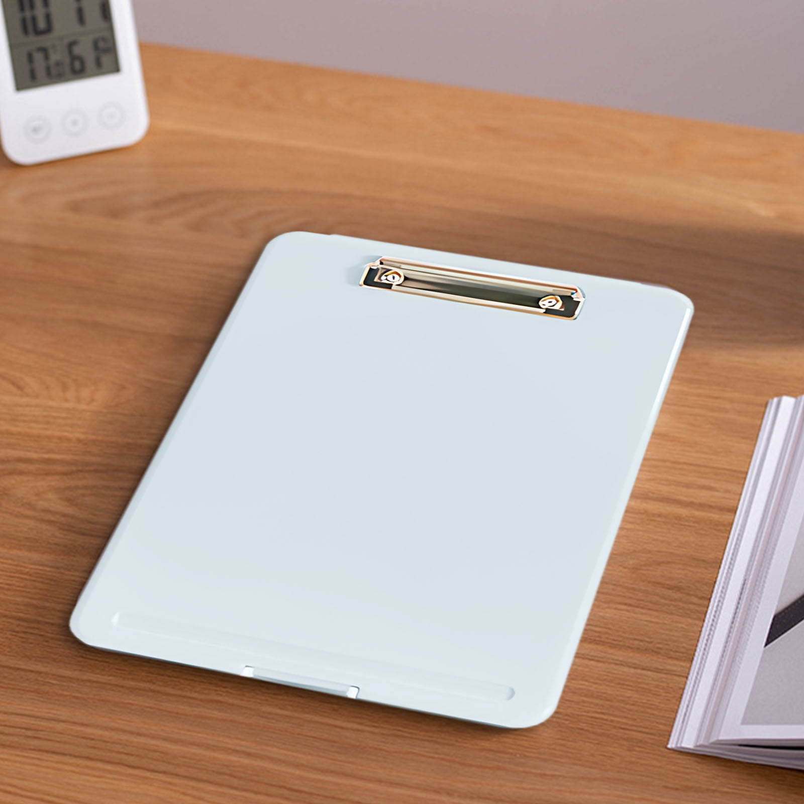 Byujiro A4 Plastic Clipboard Storage Box File Organizer Case with Built-in Clip, Waterproof Document Holder for Office, School, Home & Travel Paper Storage
