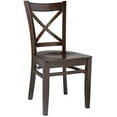 thumbnail image 2 of Cross Back Side Chair in Walnut with Wood Seat (Set of 2), 2 of 2