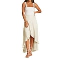 thumbnail image 2 of Franhais Women’s High Waist Long Maxi Skirt Casual A-line Fashion Solid Color Stitching Irregular Skirts, 2 of 5