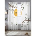 thumbnail image 2 of Bees Branches Sheer Curtains 96 Inch Length 2 Panels Set, Farmhouse Spring Botanical Watercolor Voile Window Treatment Semi Sheer Long Curtains Drapes for Bedroom/Living Room/Kitchen 52"x96"x2, 2 of 7