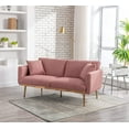 thumbnail image 3 of Timbernest Convertible Loveseat Sleeper, Upholstered Pull Out Sofa Bed for Living Room, Brush Pink Teddy, 3 of 7