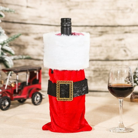 

Christmas Santa Head Wine Bottle Covers Christmas Decorations Creative Wine Bottle Bag for Birthdays and Christmas Parties