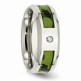 thumbnail image 5 of Solid Stainless Steel Camouflage 0.035ct. Diamond 8mm Men's Wedding Band Ring Size 12, 5 of 8