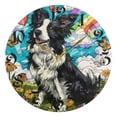thumbnail image 5 of DEIARA Smiling Border Collie Burgundy Butterfly Wall Clock 10in Silent Mechanism Battery Operated Retro Style for Living Room Bedroom and Kitchen Black Pointer, 5 of 10