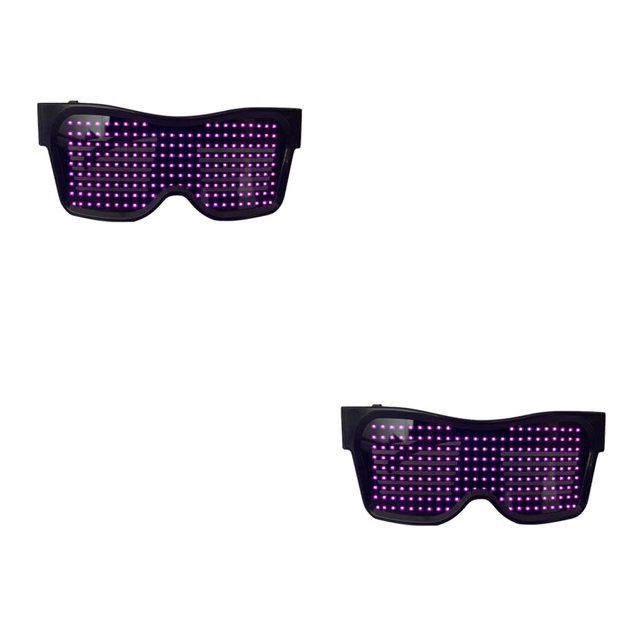 Bewildely ABS Bluetooth LED gafas fáciles de usar y cualquier fiesta LED gafas resplandecientes gafas LED fiestas rosa 2Conjunto