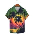 thumbnail image 5 of AHTJRT Men's Button-Down Resort Shirt Tropical Rainforest Layers Beachfront Gatherings Multicolor S, 5 of 5