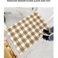 thumbnail image 6 of Farmhouse Plush Shag Bath Rugs Modern Khaki White Buffalo Checker Soft Fluffy Floor Doormat Carpet,Non-Slip Door Mats for Living Room Bedroom Kitchen Entryway Watercolor Plaid, 6 of 6