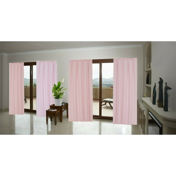 SAMIMPORT-2011 Privacy Pink Solid Print Rod Pocket Blackout Kitchen Curtains, 35" x 35" (2 Panels)