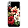thumbnail image 1 of MUNDAZE Apple iPhone XS Max Pink Red Hibiscus Wild Flowers Floral Shockproof Clear Hybrid Protective Phone Case Cover, 1 of 5