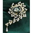 thumbnail image 5 of EOEMY Natural 10-11mm Black Pearl Crystal Flower Brooches 18Kgp For Women, 5 of 6