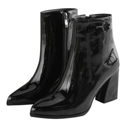 

Tangnade Boots for Women on Sale Women Boots Pointed Mirror Patent Leather Ankle Party Booties Ladies Shoes