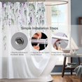 thumbnail image 4 of Watercolor Leaves Flowers Shower Curtain Sets,Green and Purple with Floral Bathroom Curtains,Modern Minimalist Bath Curtain, Waterproof Fabric with 12 Hooks 72x72 Inches, 4 of 6